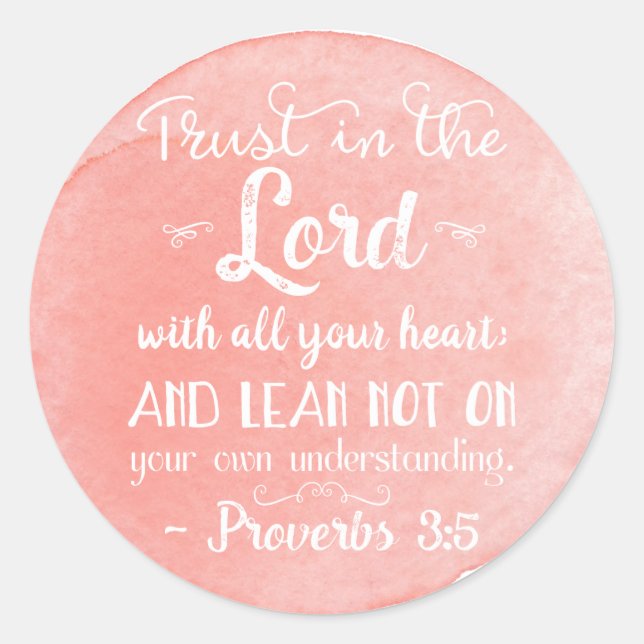 Proverbes 3:5 Inspiration Bible Stickers Orange (Devant)