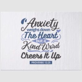 Proverbs 12:25 Bible Verse – Kind Word Art Seidenpapier