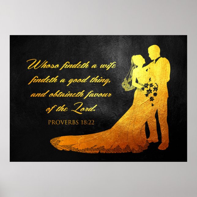 Proverbs 18:22 Bible Verse Poster (Vorne)