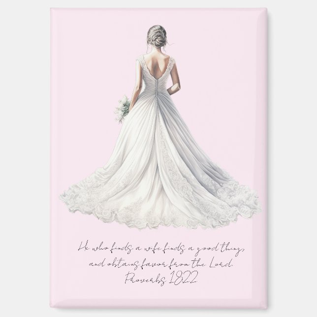 Proverbs 18:22 Wedding Greeting Card Magnet (Vorderseite)