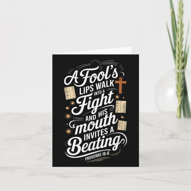 Proverbs 18 6 _ Bible Verse  Karte (Vorderseite)