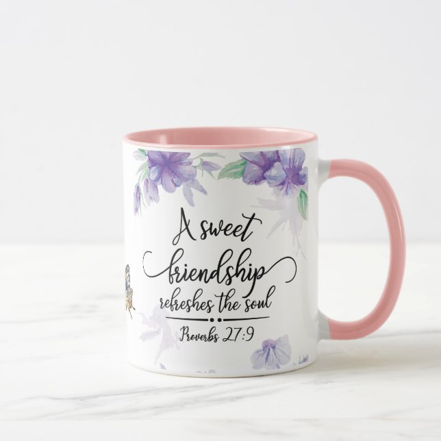 Proverbs 27:9 Sweet Friendship Erfrischt das Soul Tasse (Rechts)
