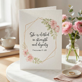 Proverbs 31:25 Faith-Based Women's Encouragement Karte
