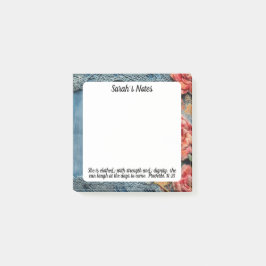 Proverbs 31:25 Post-It Notes Bible Verse Floral  Klebezettel