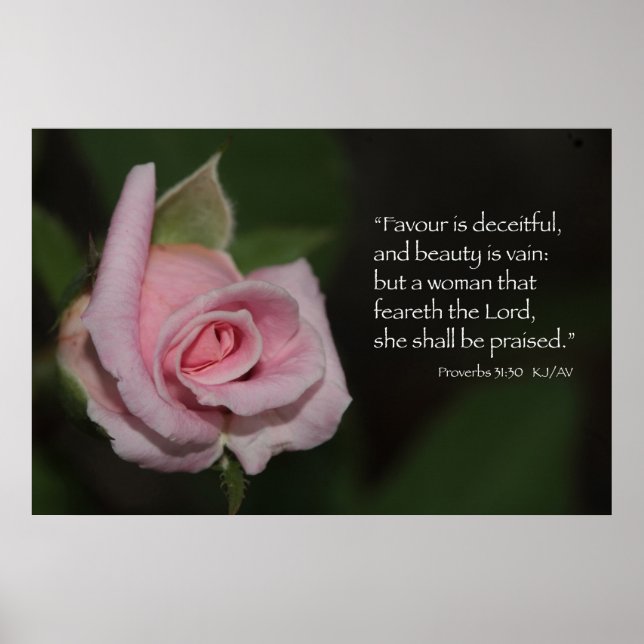 Proverbs 31:30 Schrift drucken Poster (Vorne)