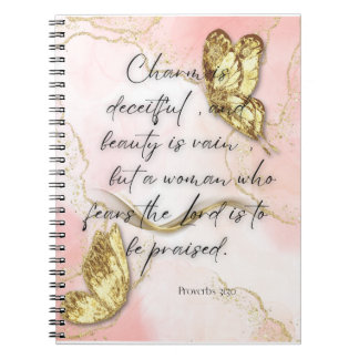 Proverbs 31:30 Spiral-Notebook Notizblock