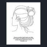Proverbs 31:30 Womans Face Line Art Sketch Black a Poster<br><div class="desc">Proverbs 31:30 Womans Face Line Art Sketch Black and White</div>