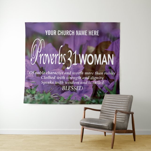 PROVERBS 31 Christliche Frauenkirche Wandteppich (Beispiel (Horizontal))
