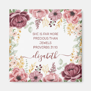 Proverbs 31 Elegante pastellrosa Blume Magnet