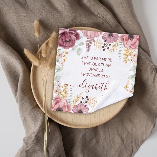 Proverbs 31 Elegante pastellrosa Blume Waschlappen (Von Creator hochgeladen)