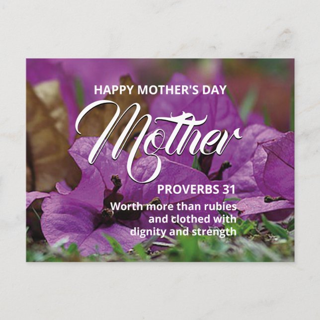 PROVERBS 31 Floral Happy Mother's Day Carte postal (Devant)