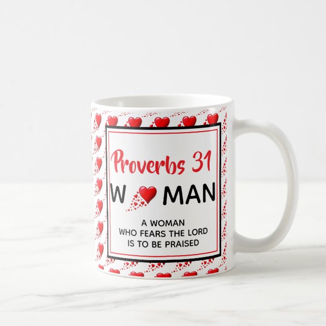 PROVERBS 31 FRAUEN - Rote Herzen Christlich Kaffeetasse (Rechts)