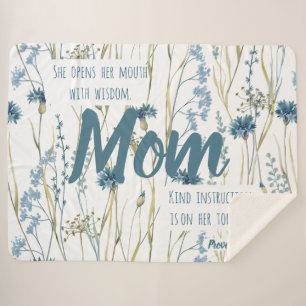 Proverbs 31 Mama Blue & Gold Blume Sherpadecke