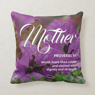 PROVERBS 31 MUTTER Christliche Lila Kissen