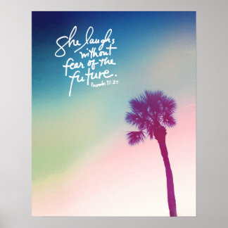 Proverbs 31 Palm Sunset Poster