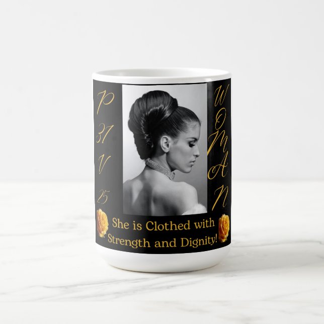 Proverbs 31 Tasse für schwarz-gelb-gelben Kaffee (Mittel)