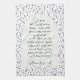 Proverbs 3:3–4 Floral Scripture  Geschirrtuch