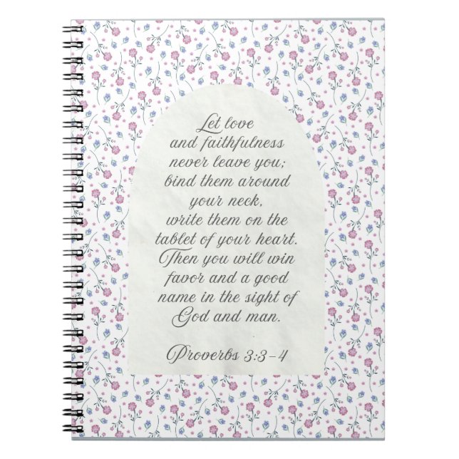 Proverbs 3:3–4 Floral Scripture  Notizblock (Vorderseite)