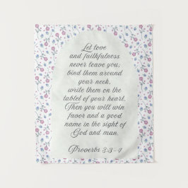Proverbs 3:3–4 Floral Scripture  Wandteppich