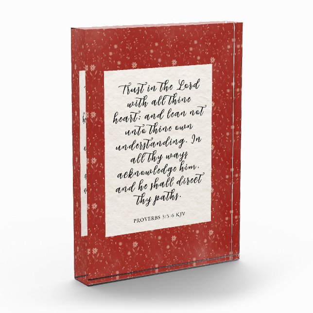 Proverbs 3:5-6 KJV Bibelverse Bild Fotoblock (Links)