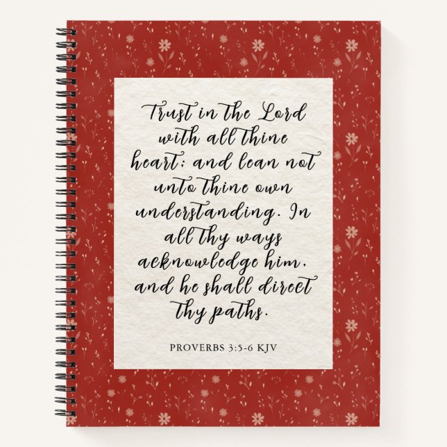 Proverbs 3:5-6 KJV Bibelverse Bild Notizbuch (Vorderseite)