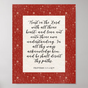 Proverbs 3:5-6 KJV Bibelverse Bild Poster