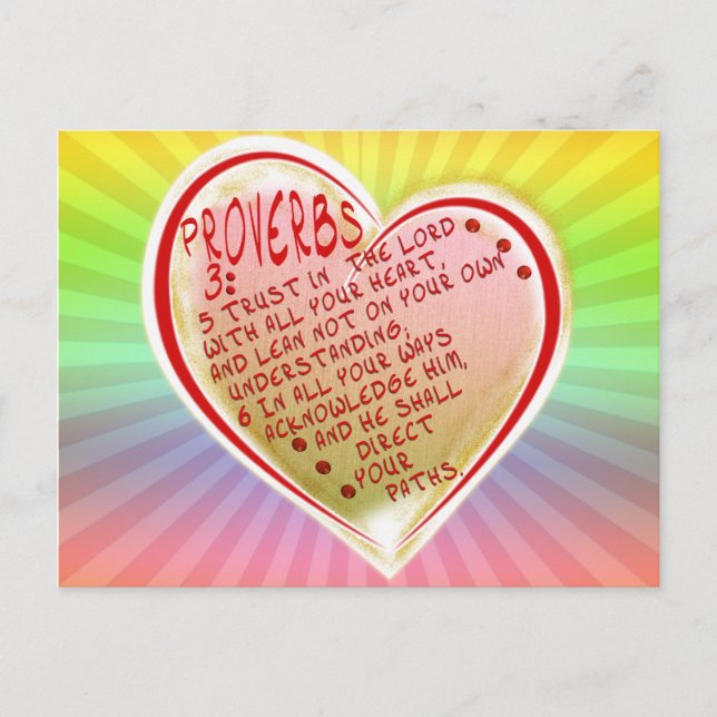 PROVERBS 3:5-6 VERTRAUEN IN DEN HERZEN W ALL YOUR  POSTKARTE (Vorderseite)
