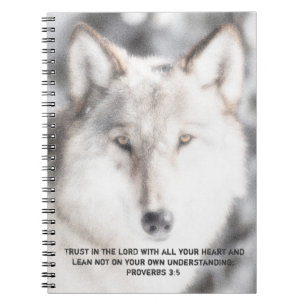 Proverbs 3:5 Wolf-Notebook Notizblock