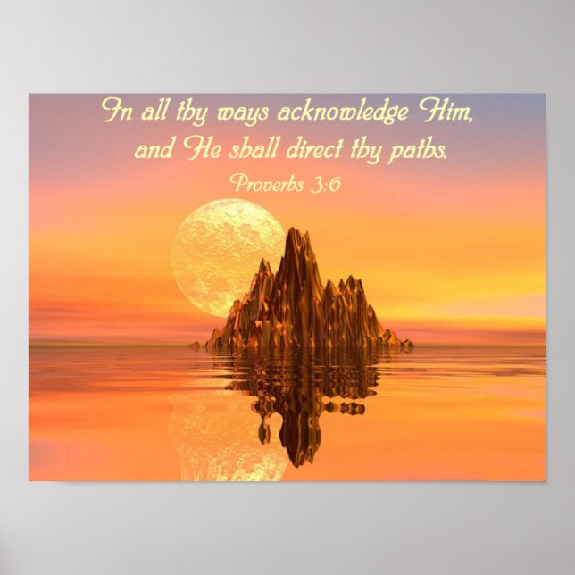 Proverbs 3:6 Bible Verse Christian Poster (Vorne)