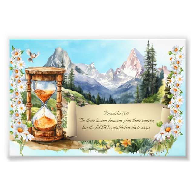 Proverbs Art Print Alps Daisies Hourglass 4 x 6 Fotodruck (Vorne)