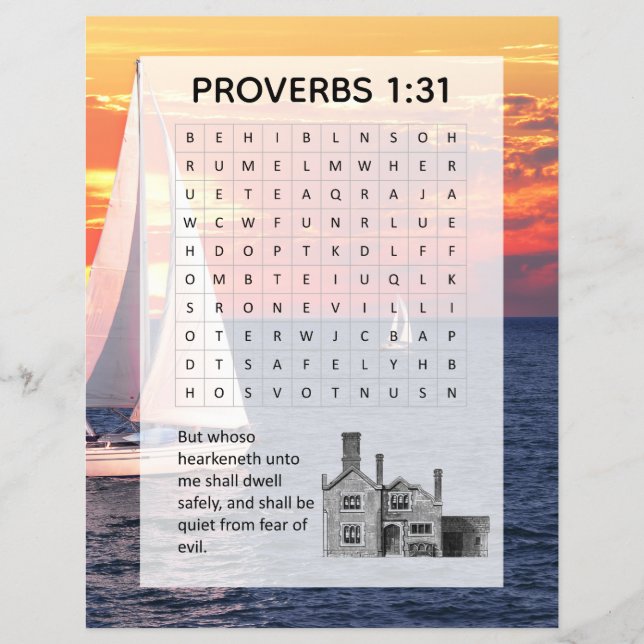 Proverbs Sunset Sailing Church Activity Flyer (Vorne)