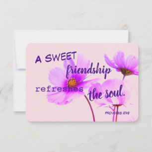 Proverbs Sweet Friendship Lavender Note Card RSVP Karte