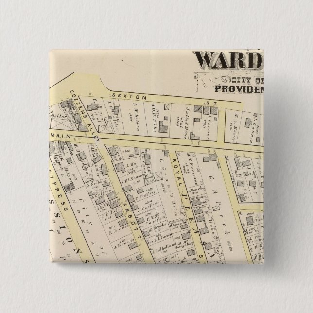 Providence Rhode Island Karte 2 Button (Vorderseite)