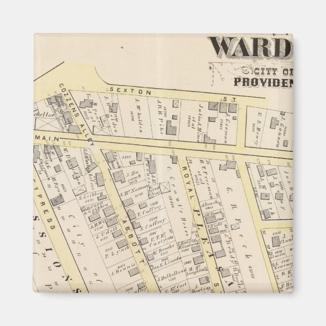 Providence Rhode Island Karte 2 Magnet (Vorne)