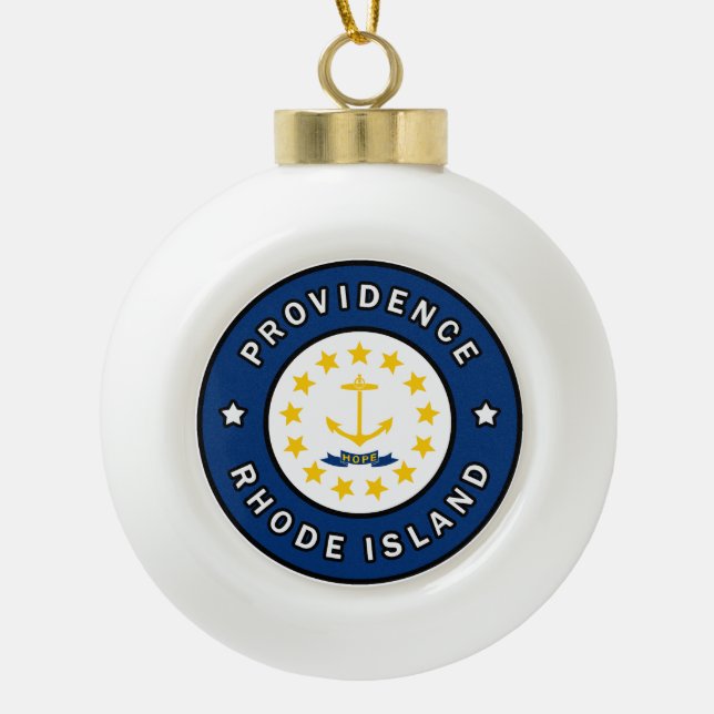 Providence Rhode Island Keramik Kugel-Ornament (Vorderseite)