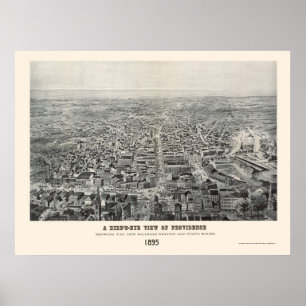 Providence, RI panoramische Karte - 1894 Poster