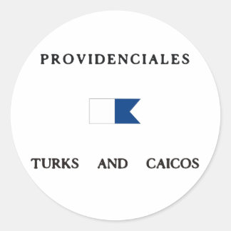 Providenciales Turks und Caicos Alpha Dive Flag Runder Aufkleber