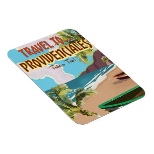 Providenciales Vintage-Reiseplakat Magnet
