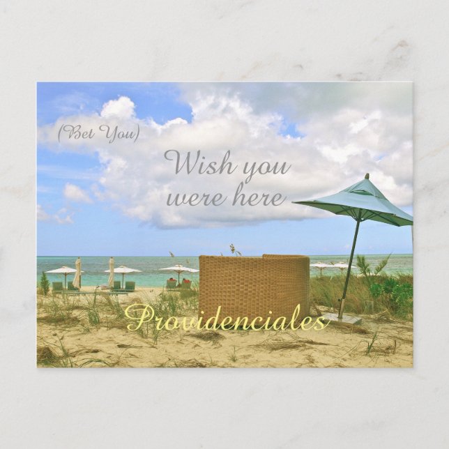 "PROVIDENCIALES/(WETTE EUCH) WÜNSCHEN SIE HIER WAR POSTKARTE (Vorderseite)