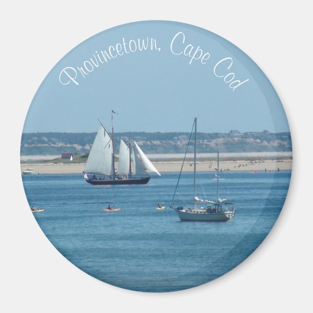 Provincetown Cape Cod Sailboat Ocean Foto Magnet (Vorne)