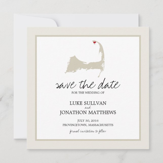 Provincetown Cape Cod Wedding Save the Date (Vorderseite)