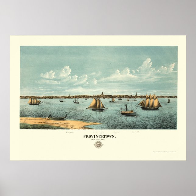 Provincetown, MA Panoramic Map - 1877 Poster (Vorne)