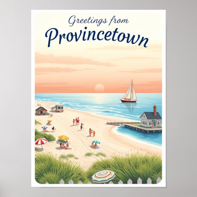 Provincetown, Massachusetts – Cape Cod Strände Poster (Vorne)