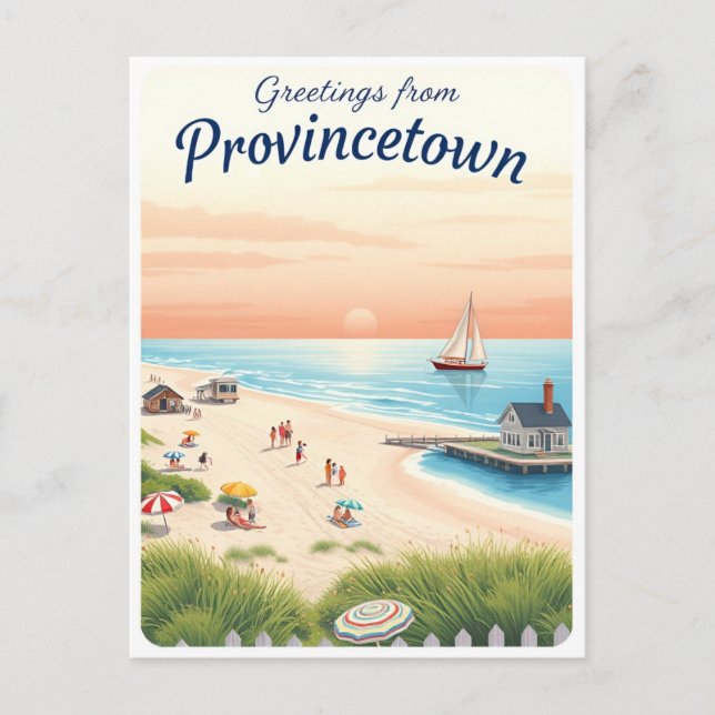 Provincetown, Massachusetts – Cape Cod Strände Postkarte (Vorderseite)