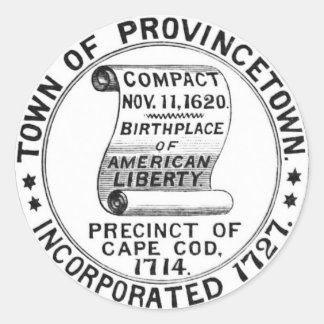 Provincetown Massachusetts Town Siegel Round Stick Runder Aufkleber