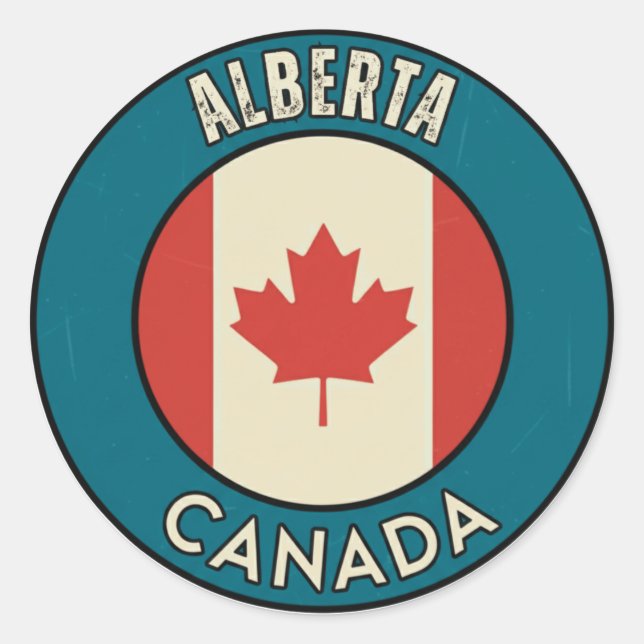 Provinz Alberta Kanada Runder Aufkleber (Vorderseite)