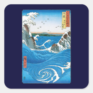 Provinz Awa, Naruto-Strudel von Ando Hiroshige Quadratischer Aufkleber