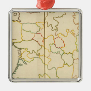 Provinzen, Frankreich-Kontur Silbernes Ornament