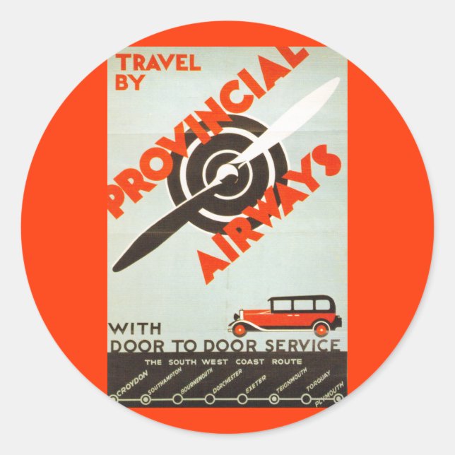 Provinzfluggesellschaften Runder Aufkleber (Vorderseite)