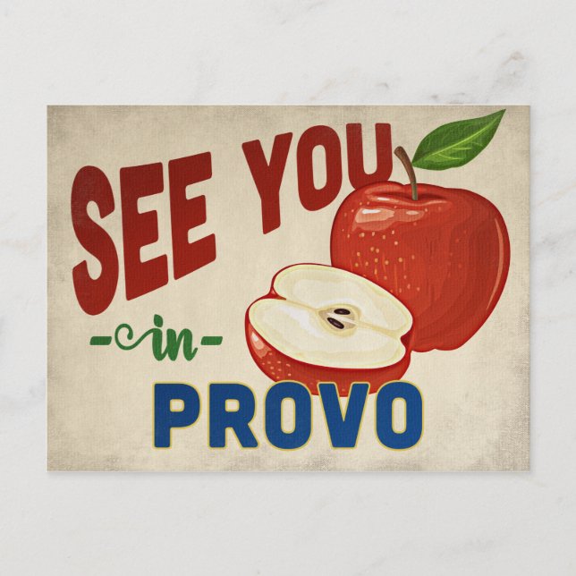 Provo Utah Apple - Vintage Travel Postkarte (Vorderseite)